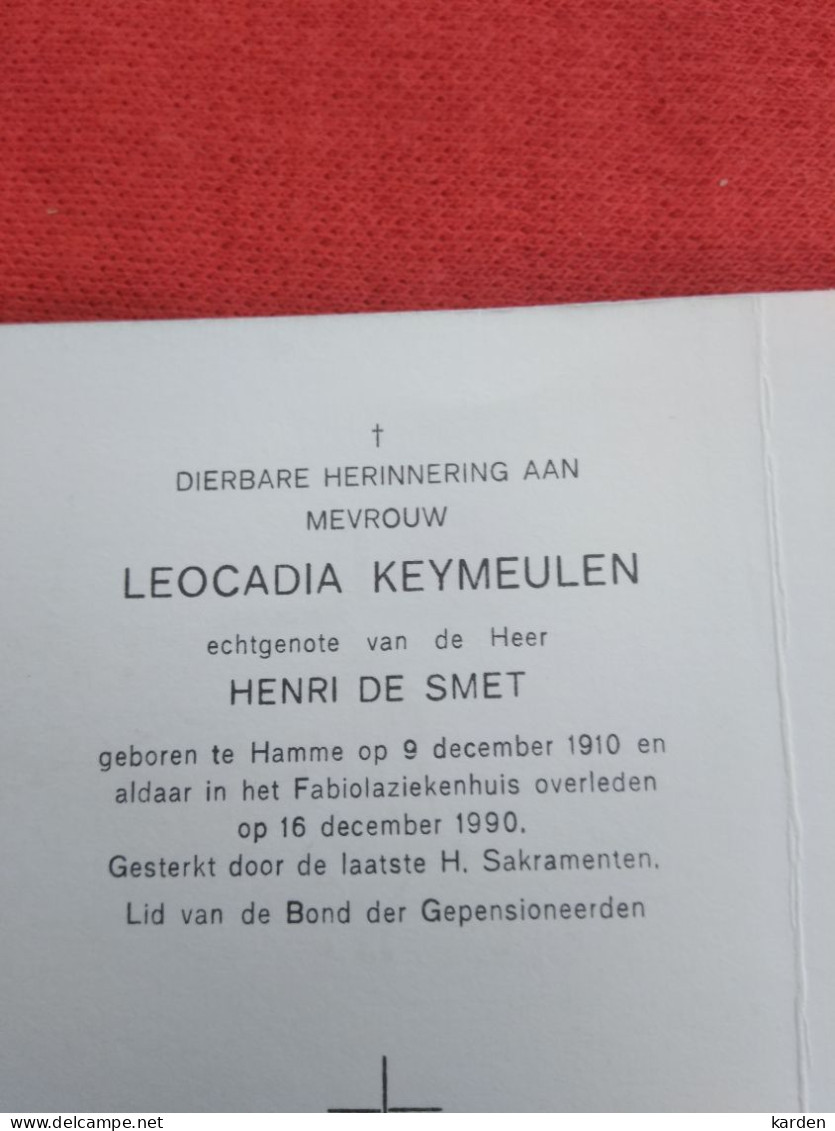 Doodsprentje Leocadia Keymeulen / Hamme 9/12/1910 - 16/12/1990 ( Henri De Smet ) - Religion & Esotericism