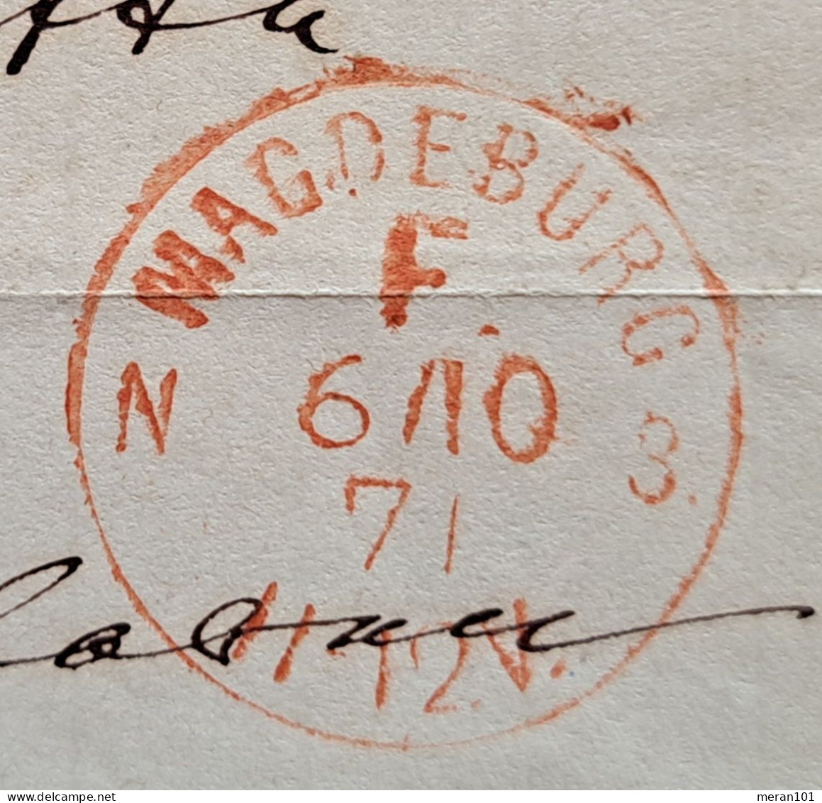 Preussen 1871, MAGDEBURG Roter Franco-K1 Auf Brief Nach Genthin - Briefe U. Dokumente