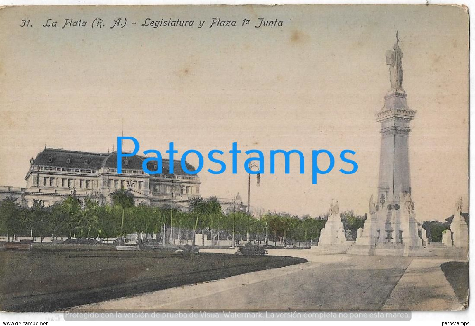 228877 ARGENTINA BUENOS AIRES LA PLATA LESGILATURA Y PLAZA 1º JUNTA POSTAL POSTCARD - Argentinien