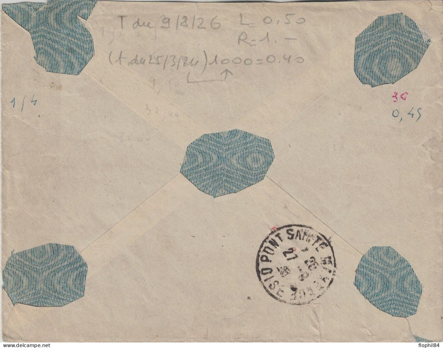 AUDE - CASTELNAUDARY - LETTRE RECOMMANDEE CHARGEE VALEUR 200F - AFFRANCHISSEMENT A BASE SEMEUSE LE 25-8-1928. - Mechanical Postmarks (Advertisement)