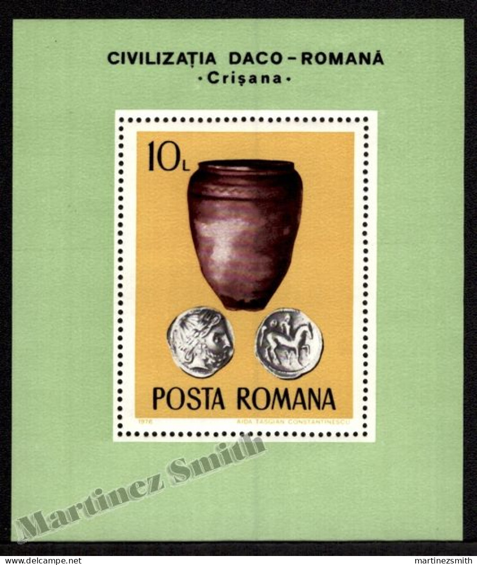 Roumanie/ Romania 1976 Yvert BF 125, Daco Roman Civilization, Dacia - Miniature Sheet - MNH - Blocchi & Foglietti