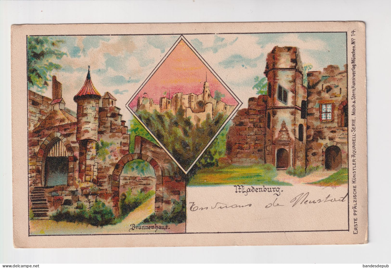 MADENBURG Carte Précurseur CPA Chromo Bords Du Rhin écrite Marchand Ferrailles - Sonstige & Ohne Zuordnung