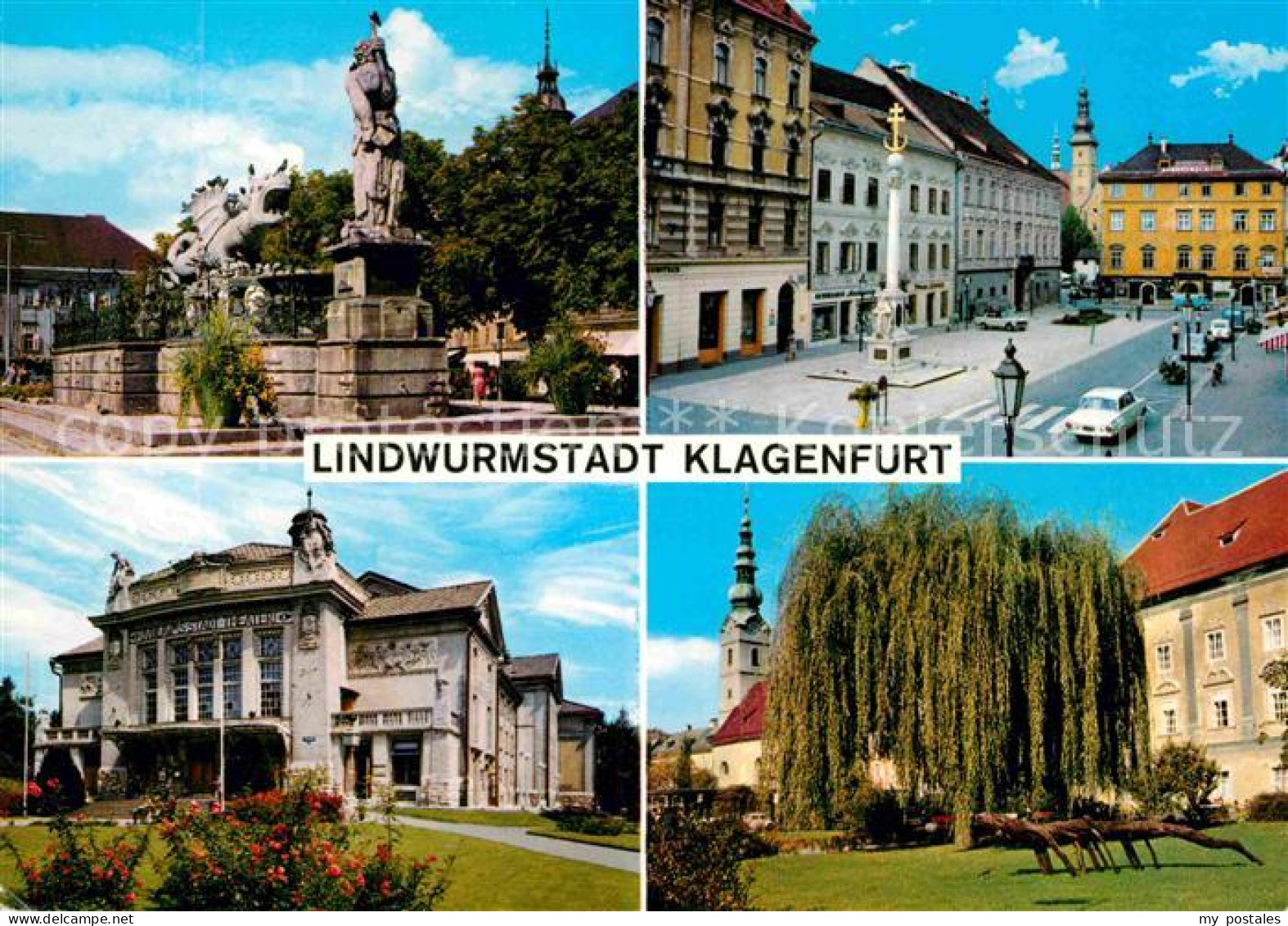 72791702 Klagenfurt Woerthersee Lindwurmbrunnen Alter Platz Theater Landhauspark - Altri & Non Classificati