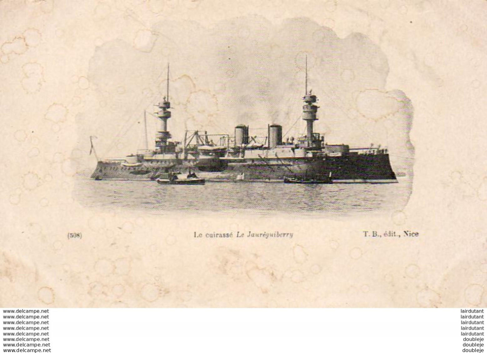 MARINE MILITAIRE FRANCAISE  Le Cuirassé " JAUREGUIBERRY "   ... - Warships