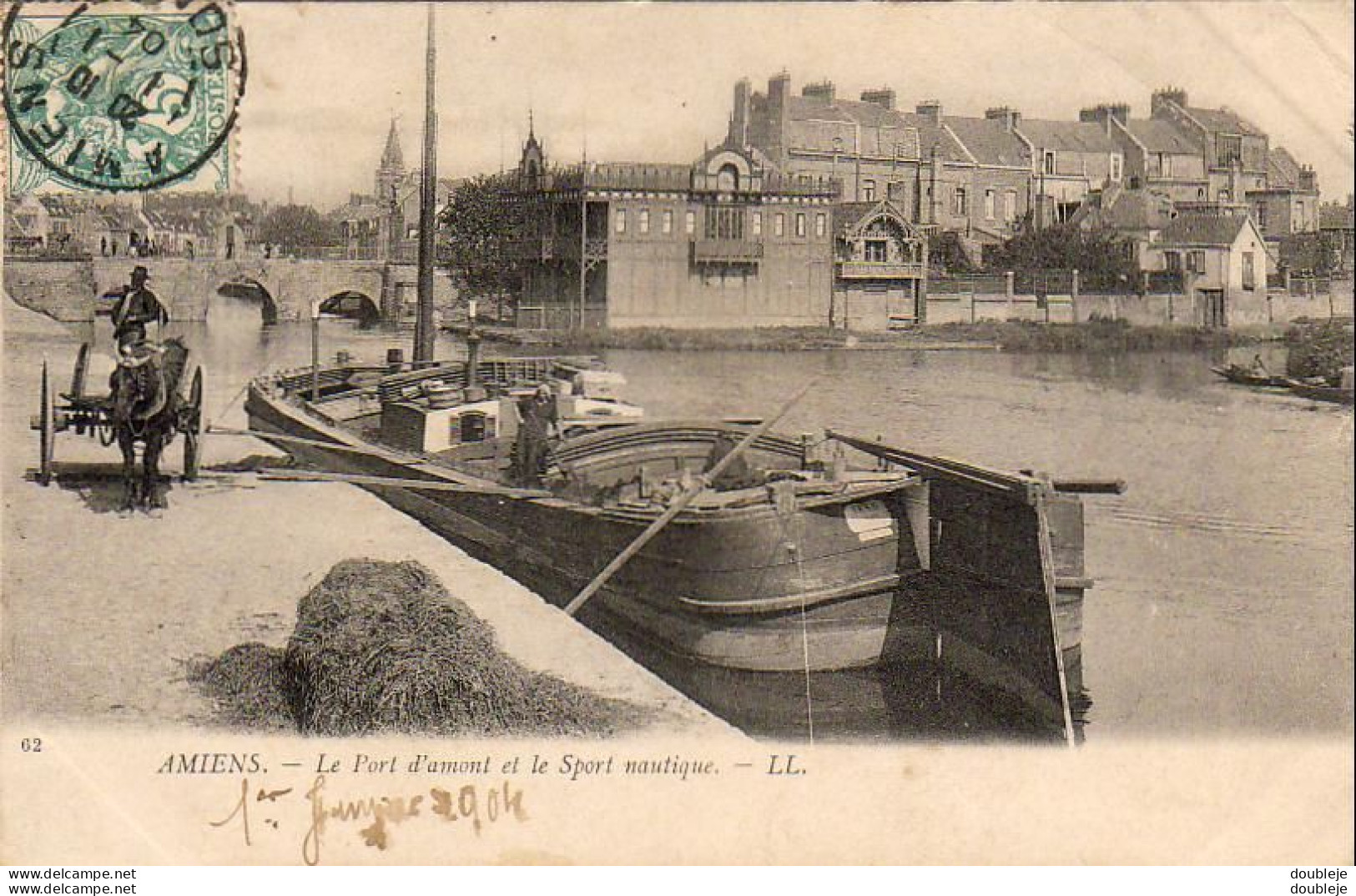 D80   AMIENS   Le Port D'Amont Et Le Sport Nautique   ........... Avec Péniche En Gros Plan - Amiens