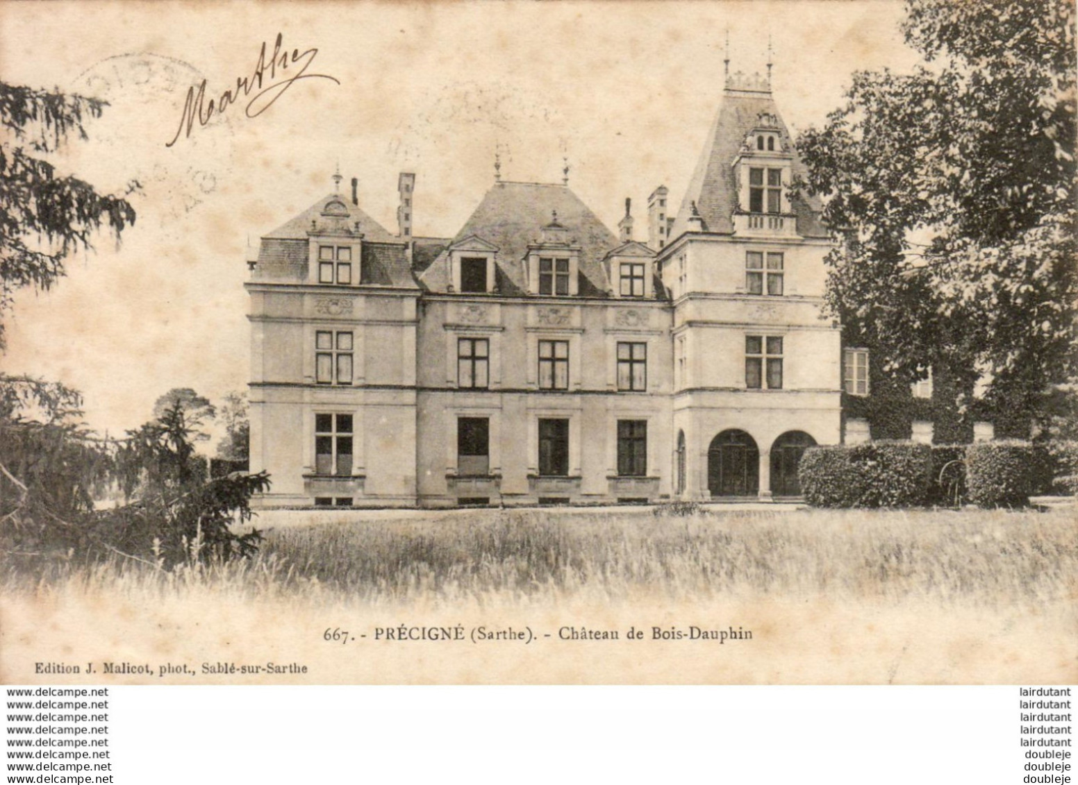 D72  PRÉCIGNÉ  Château De Bois Dauphin  ..... - Otros & Sin Clasificación