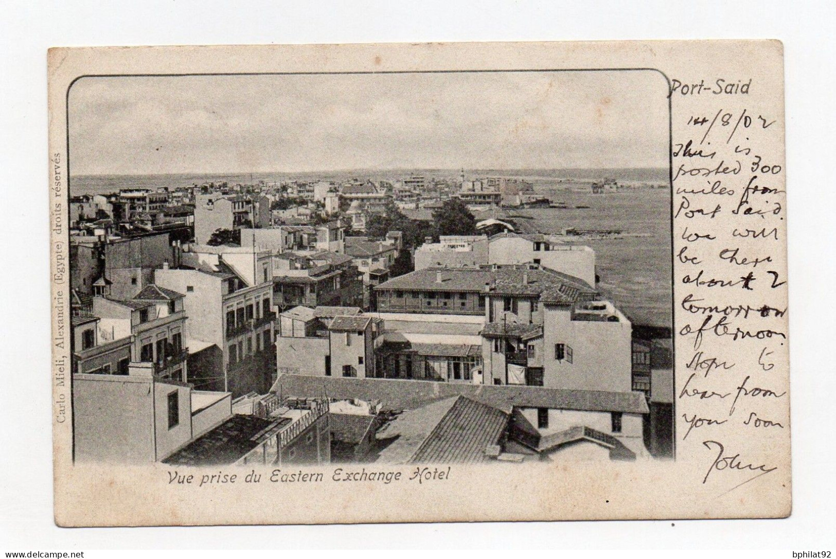 !!! CPA DE PORT SAID DE 1902 POUR L'ECOSSE, AFFRANCHIE 10C MOUCHON - Brieven En Documenten