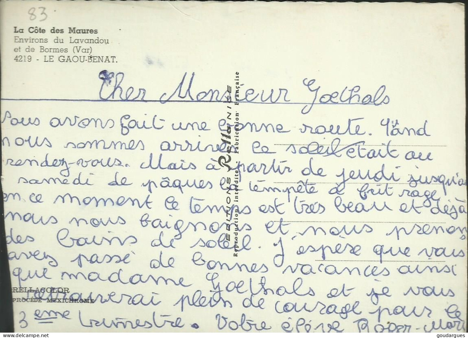 Environs Du Lavandou Et De Bormes - Le Gaou-Benat - Carte Coupée Sur La Gauche Et Sur La Droite - (P) - Andere & Zonder Classificatie