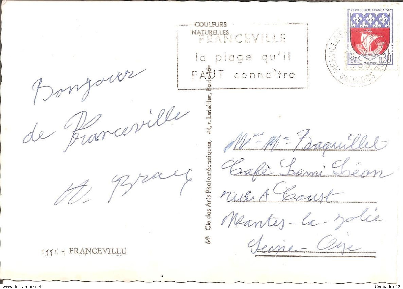 SOUVENIR DE FRANCEVILLE (14) Multivues De 1965 (2 Scans)  CPSM  GF - Other & Unclassified