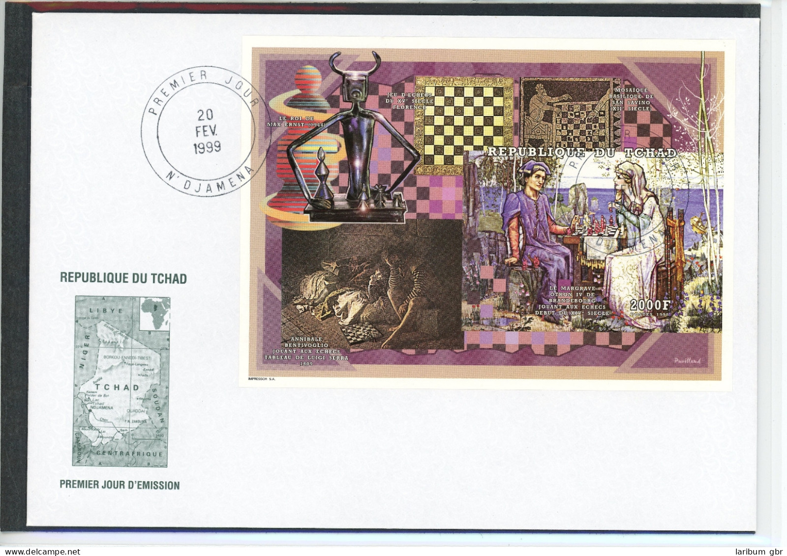 Tschad Block 295 B Schach Ersttagesbrief/FDC #FW896 - Tchad (1960-...)