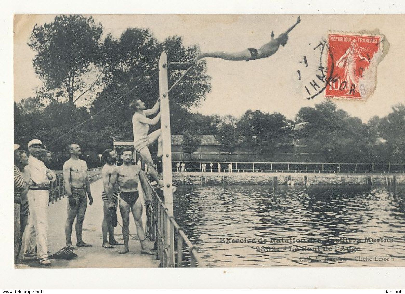 MILITARIA // Exercice De Natation Des Fusiliers Marins - Le Saut De L'ange -- 2809 - Other & Unclassified