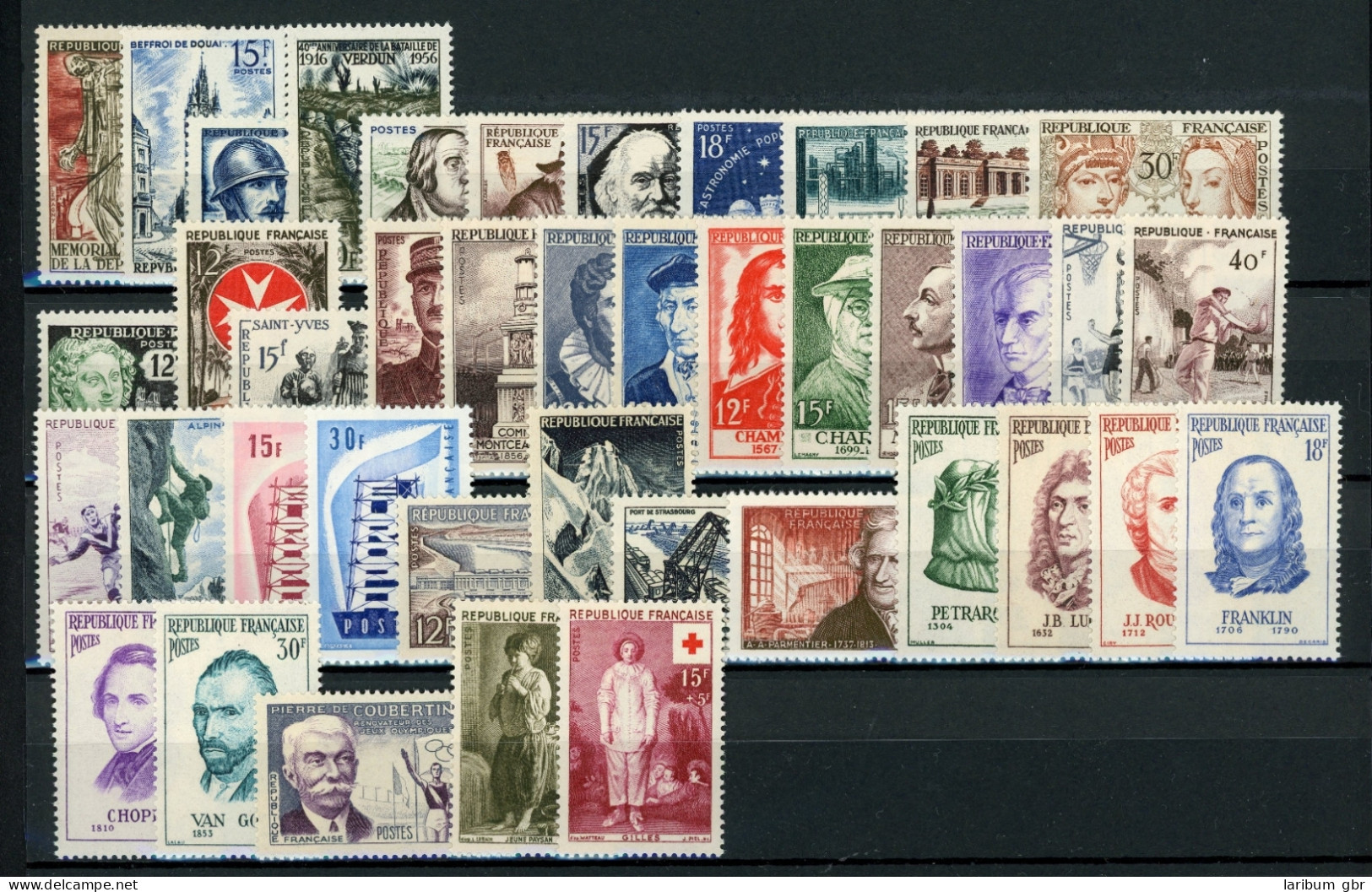 Frankreich Kpl. Jahrgang 1956 Postfrisch MiNr. 1115 Mit Haftstelle #IN203 - Autres & Non Classés