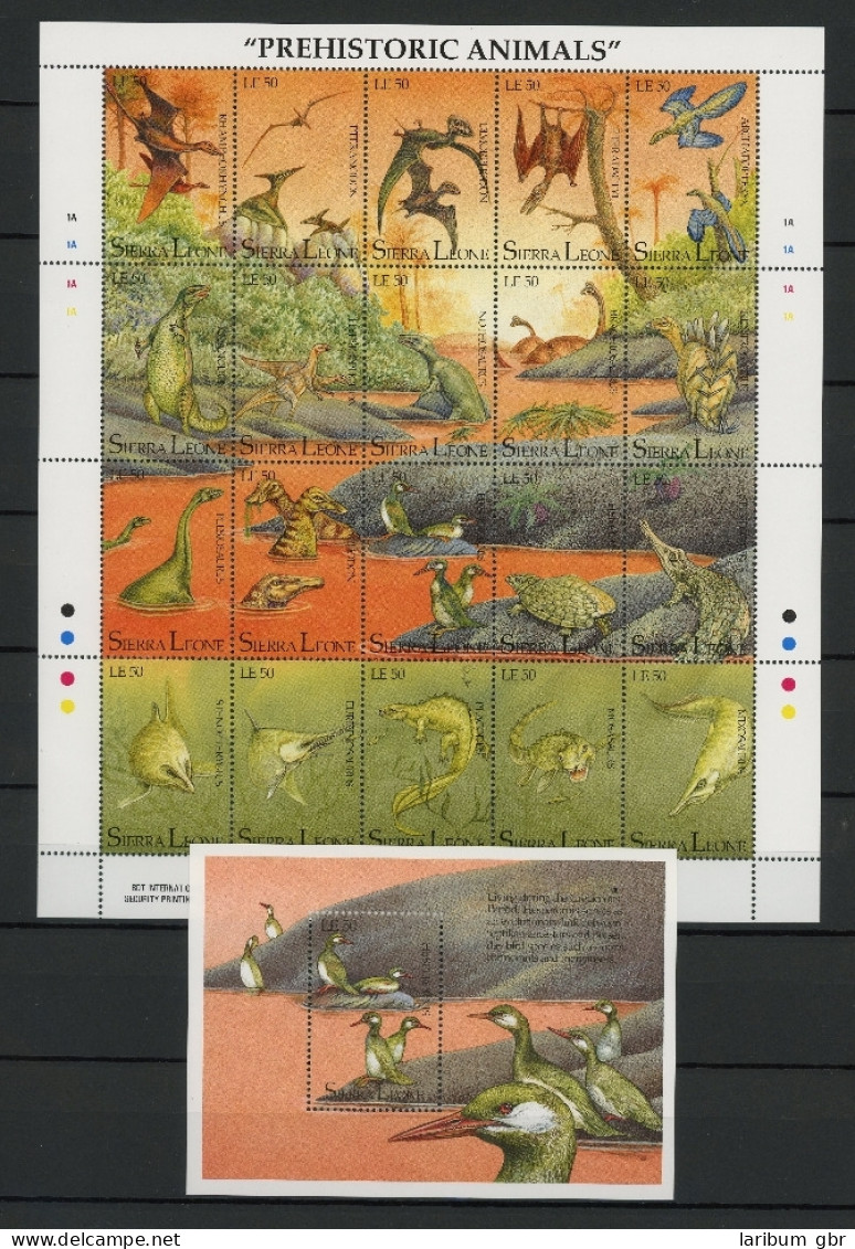 Sierra Leone Klb. 1806-1825, Block 195 Postfrisch Dinosaurier #IY274 - Sierra Leone (1961-...)