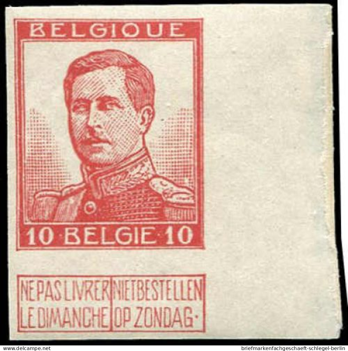 Belgien, 1913, 100 II U, Postfrisch, Ungebraucht, Ohne Gummi - Sonstige & Ohne Zuordnung