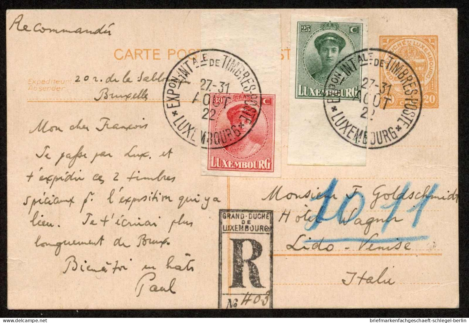 Luxemburg, 1922, 140, 141, Brief - Altri & Non Classificati