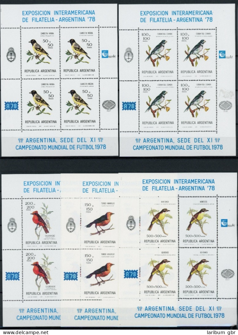 Argentinien Kleinbogensatz Mit 1347-1351 Postfrisch Vögel #JM480 - Altri & Non Classificati