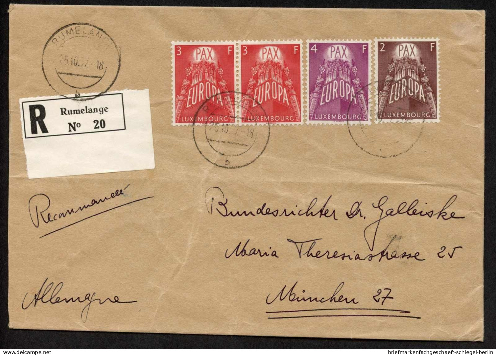 Luxemburg, 1957, 572-74, Brief - Sonstige & Ohne Zuordnung