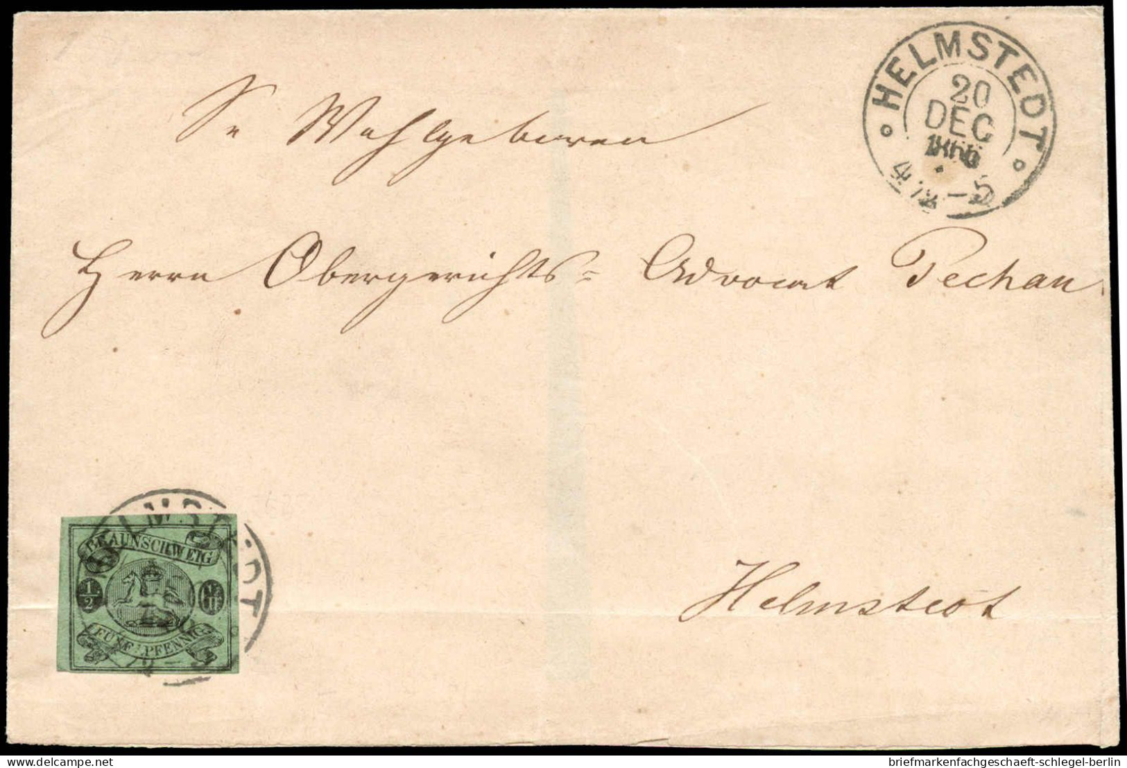 Altdeutschland Braunschweig, 1863, 10 A, Brief - Brunswick