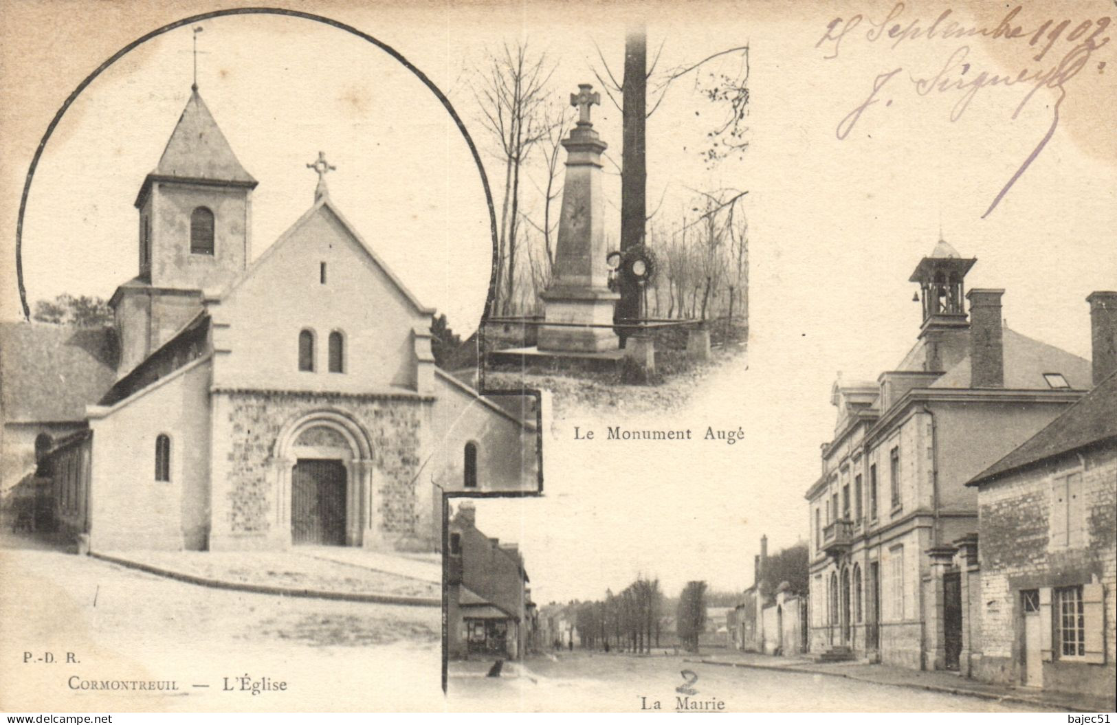 Cormontreuil - L'église - Le Monument Augé "pionnière 1902" - Andere & Zonder Classificatie