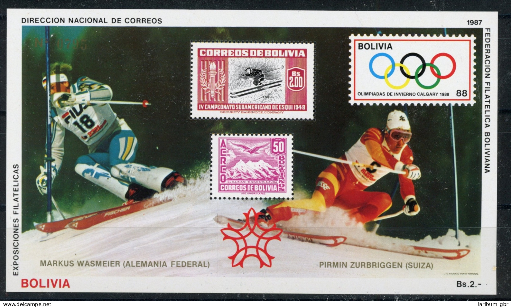 Bolivien Block 165 Postfrisch Olympia #HK843 - Bolivien