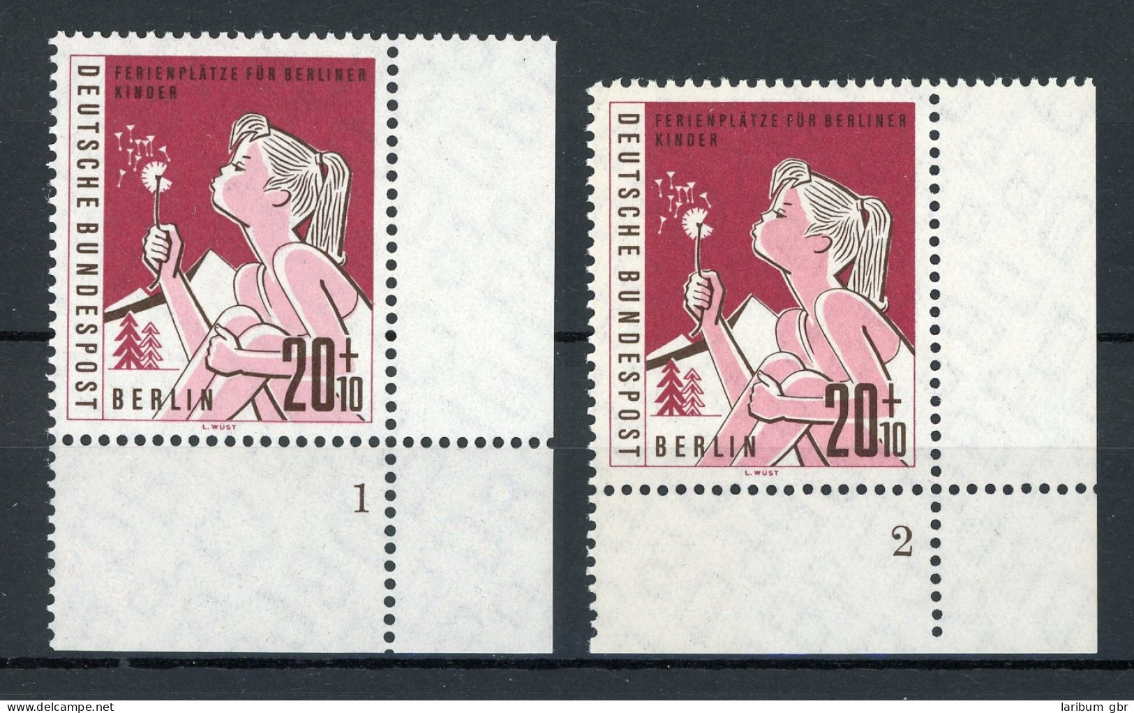 Berlin 195 Postfrisch FN/ Formnummer 1 + 2 #IT947 - Unused Stamps
