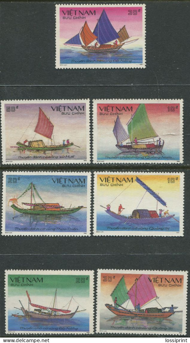 Vietnam:Unused Stamps Serie Old Sailing Ships, 1988, MNH - Bateaux