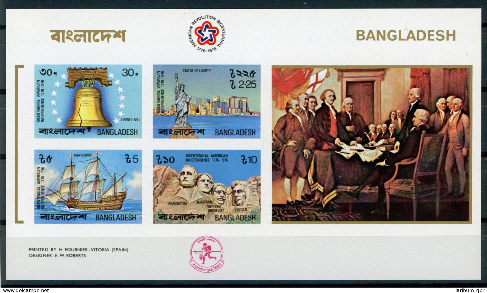 Bangladesch Block 2B Postfrisch Amerik. Unabhängigkeit #IA156 - Bangladesch