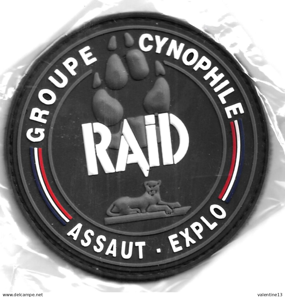 Ecusson PVC POLICE NATIONALE RAID ASSAUT EXPLO GROUPE CYNOPHILE - Police