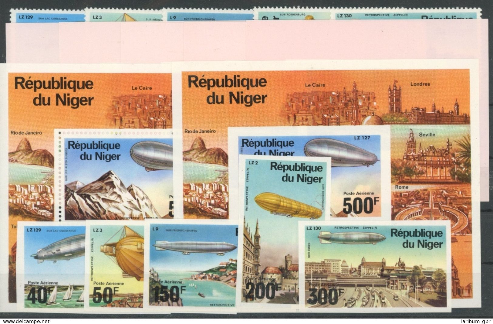 Niger 522-526, Block 14 A+B, Einzelblöcke Postfrisch Zeppelin #JK889 - Niger (1960-...)