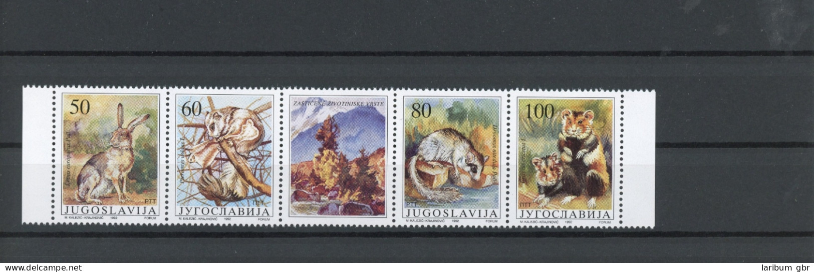 Jugoslawien 5er Streifen 2525-2528 Postfrisch Tiere #JK458 - Sonstige & Ohne Zuordnung