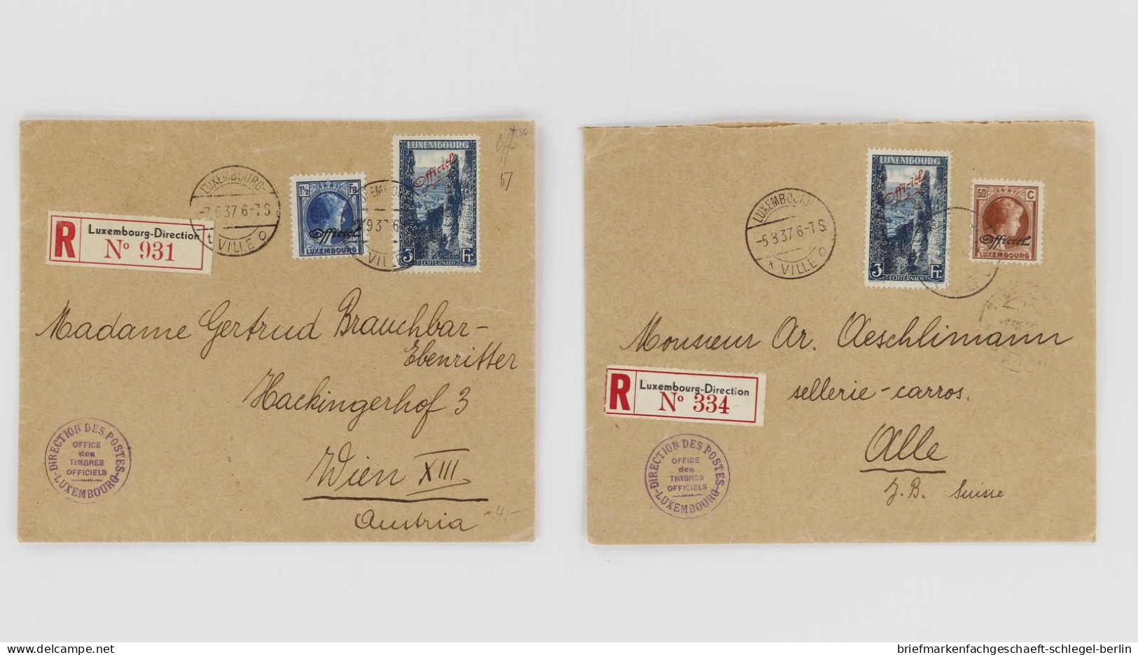 Luxemburg, 1937, D 126 B U. A., Brief - Other & Unclassified