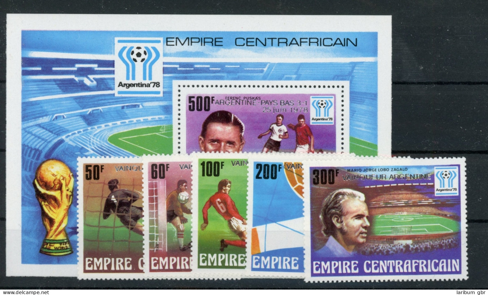 Zentralafr. Rep. 600-604, Block 48 Postfrisch Fußball #JL210 - Centrafricaine (République)