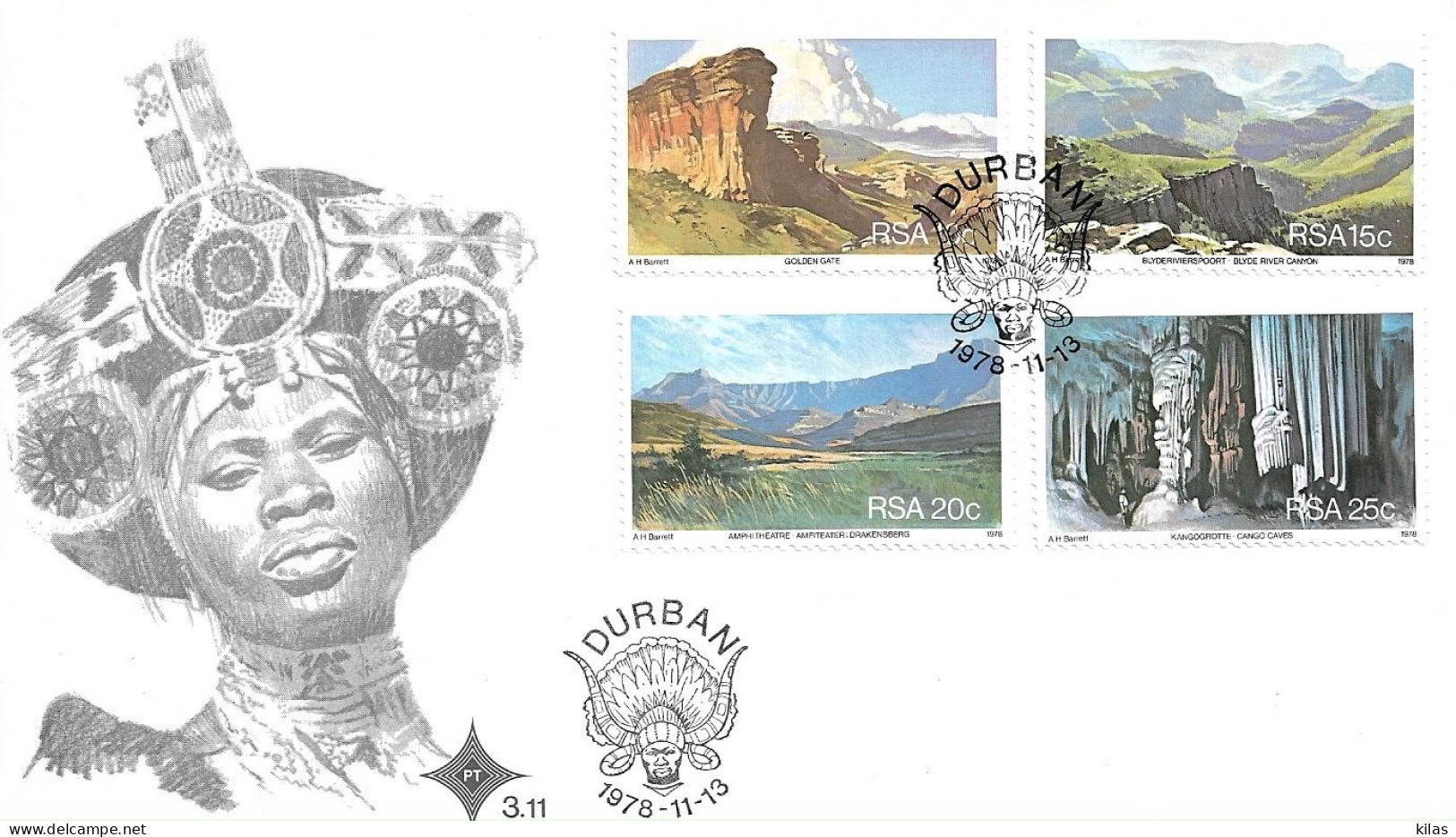 SOUTH AFRICA 1978 Tourism Durban Viwes FDC - Sonstige & Ohne Zuordnung