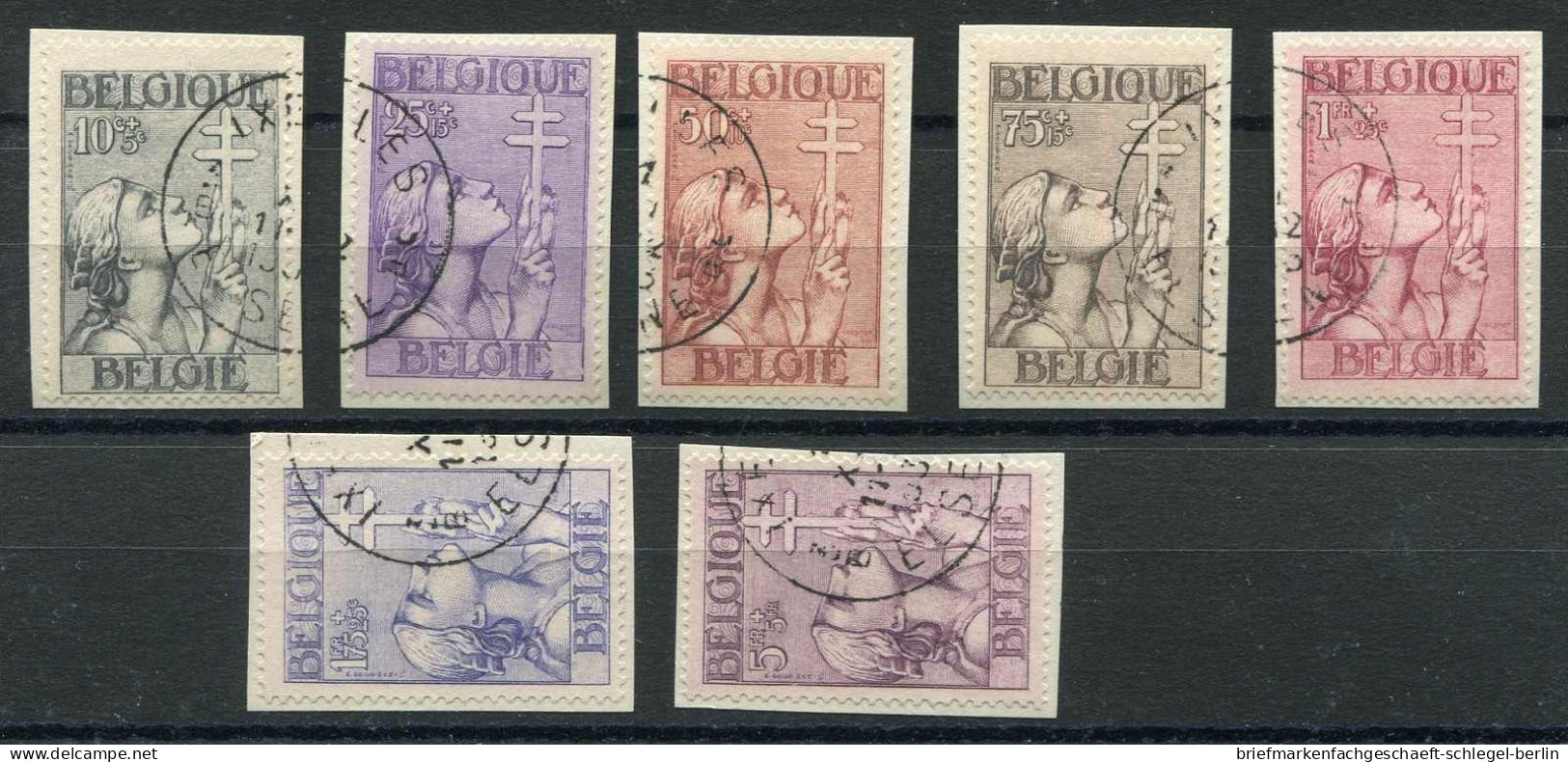 Belgien, 1933, 366-72, Briefstück - Andere & Zonder Classificatie