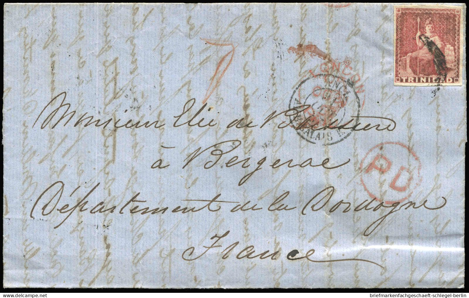 Trinidad & Tobago, 1858, 1 Y B, Brief - Trinité & Tobago (1962-...)