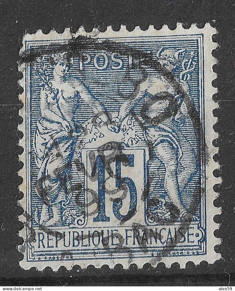 Lot N°27 N°90, Oblitéré Cachet à Date PARIS_80 R.du BAC - 1876-1898 Sage (Tipo II)
