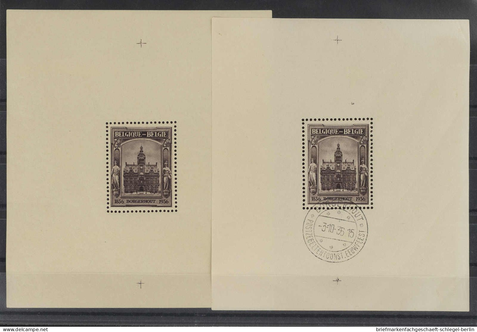Belgien, 1936, Bl. 4, Postfrisch, Gestempelt - Sonstige & Ohne Zuordnung