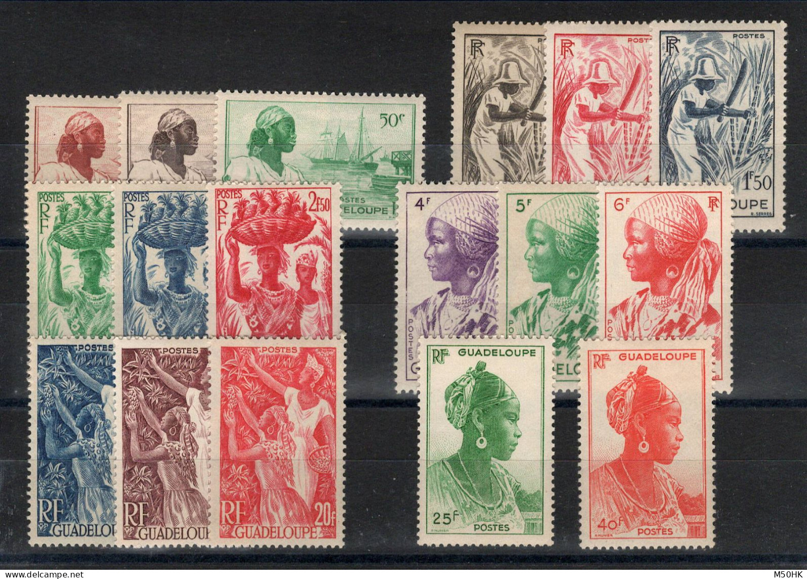 Guadeloupe - YV 197 à 213 N* MH Complète , Cote 30 Euros - Unused Stamps