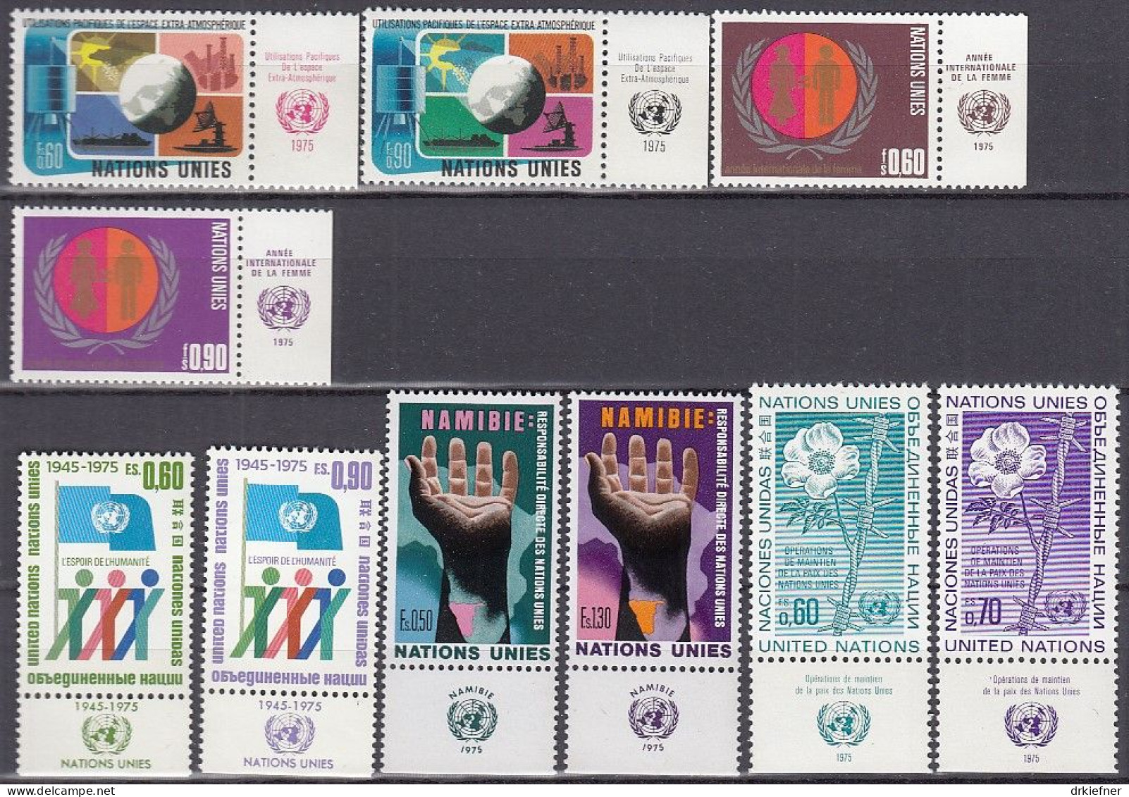 UNO GENF  46-55 Mit RZf (TAB), Postfrisch **, 1975 - Unused Stamps
