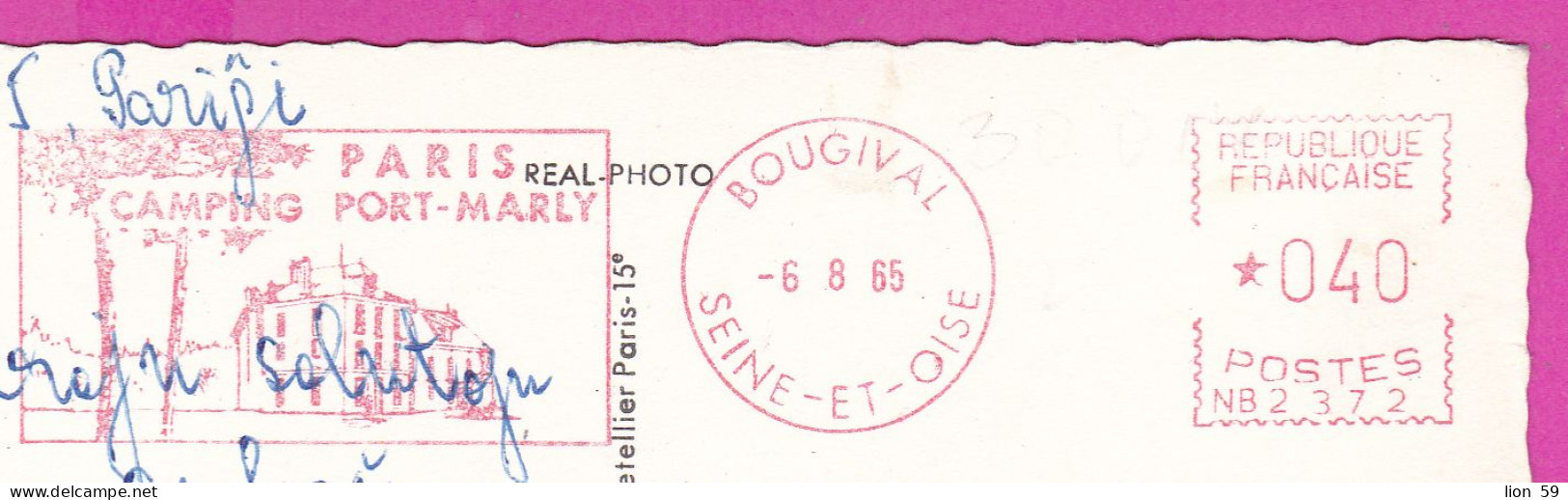 294098 / France - PARIS La Sainte-Chapelle PC 1965 USED 0.40 - Printer Machine (EMA) Bougival Paris Camping Port-Marly - Briefe U. Dokumente