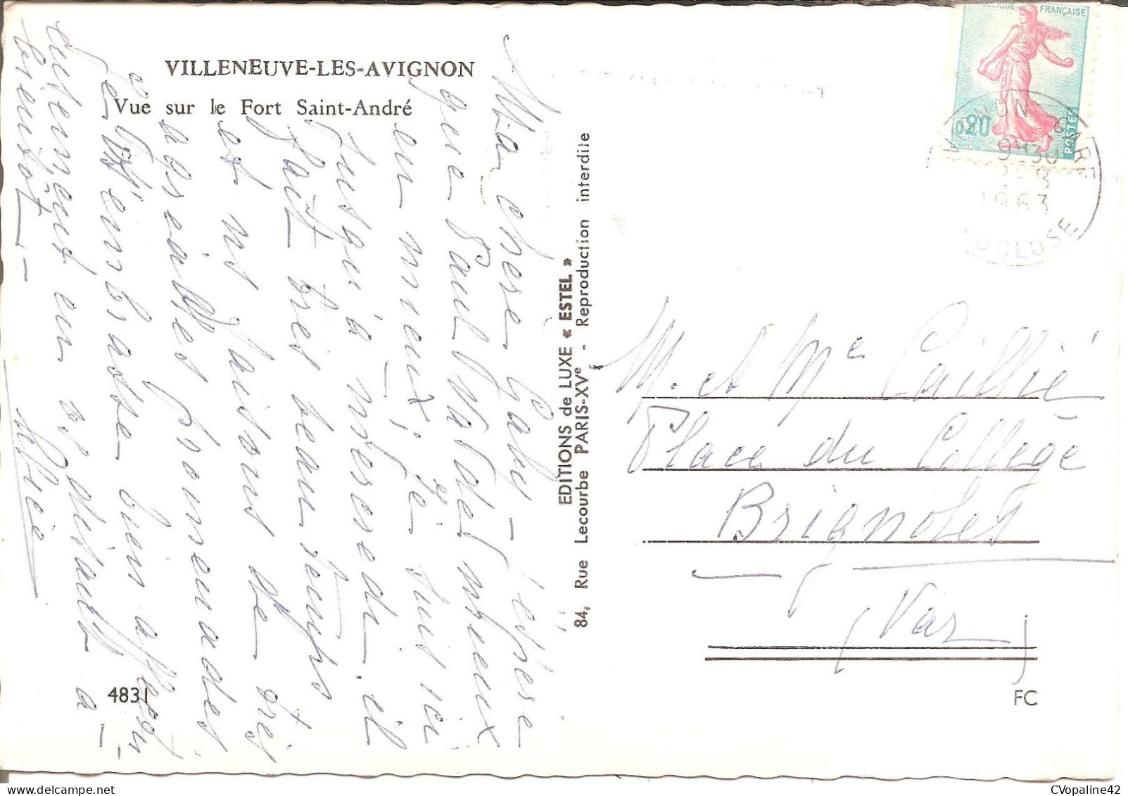VILLENEUVE-LES-AVIGNON (84) Vue Sur Le Fort Saint-André En 1963  CPSM GF - Andere & Zonder Classificatie