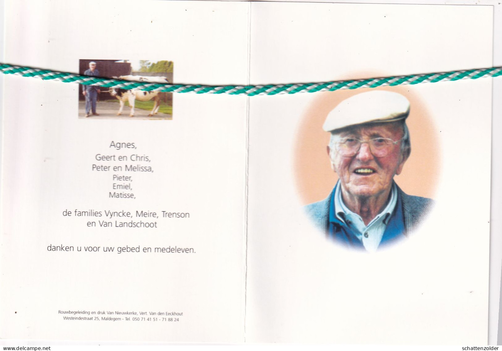 Raymond Vyncke-Meire, Maldegem-Kleit 1920, 2006. Oud-strijder 40-45; Foto - Obituary Notices