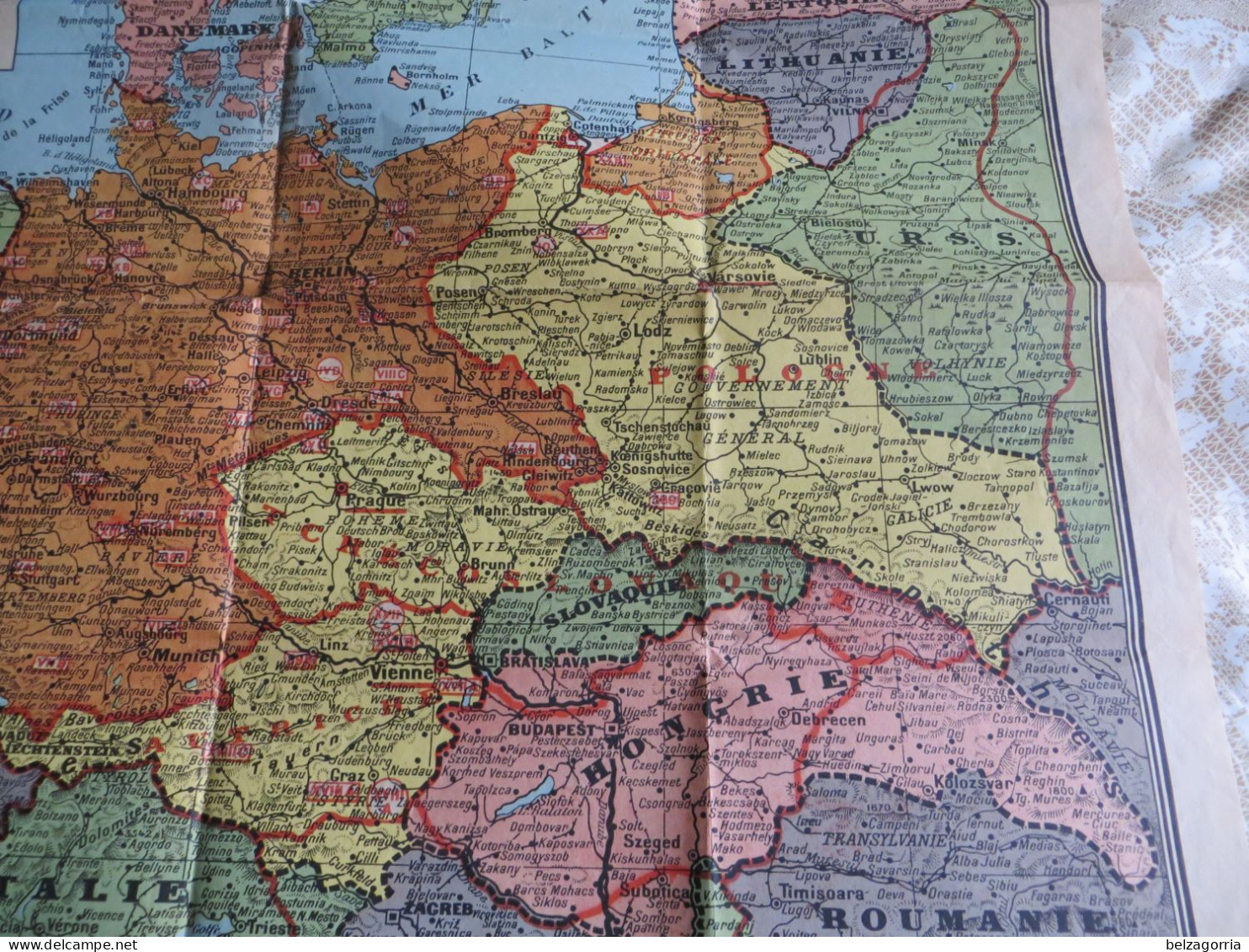 CARTE GEOGRAPHIQUE -  CAMPS DES PRISONNIERS FRANCAIS EN ALLEMAGNE  WW2 -  STALAG  &  OFLAG - VOIR SCANS