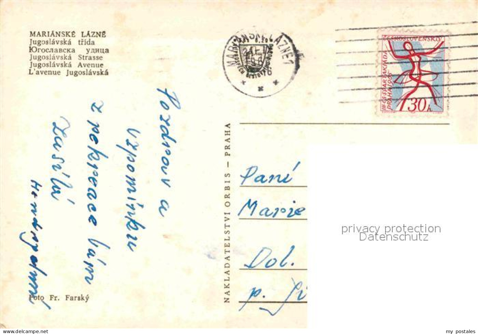 72790786 Marianske Lazne Jugoslawische Strasse Marienbad - Tchéquie