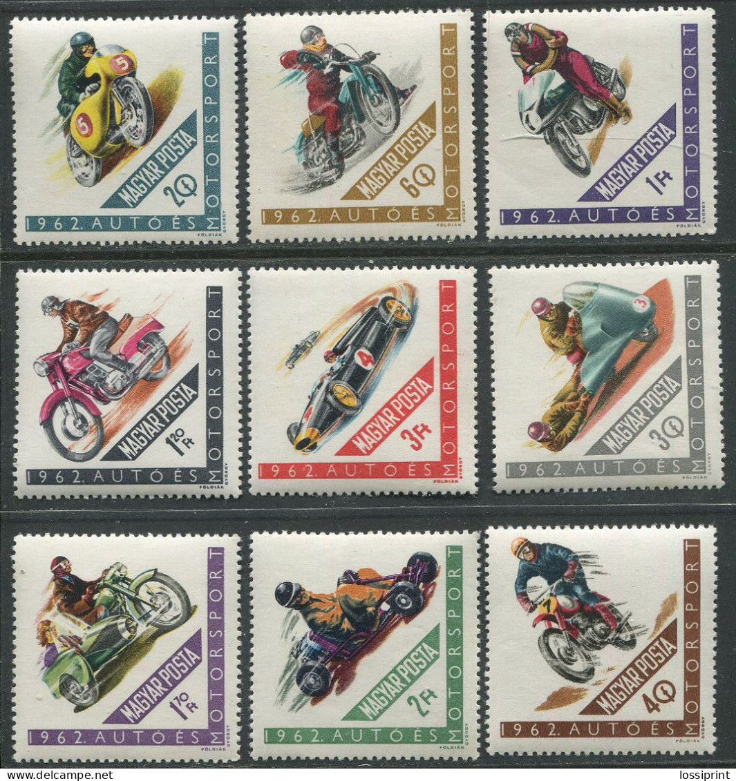 Hungary:Unused Stamps Serie Motorbikes, Rally, Car, 1962, MNH - Motorbikes