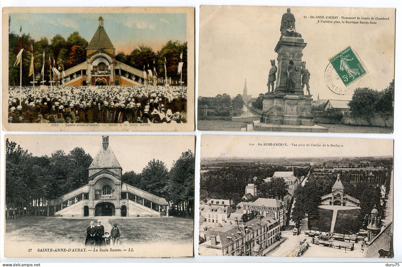 LOT 8 CP * SAINTE ANNE D'AURAY Messe Scala Sancta Monument Chambord Vue Générale Basilique Fontaine Miraculeuse - Sainte Anne D'Auray