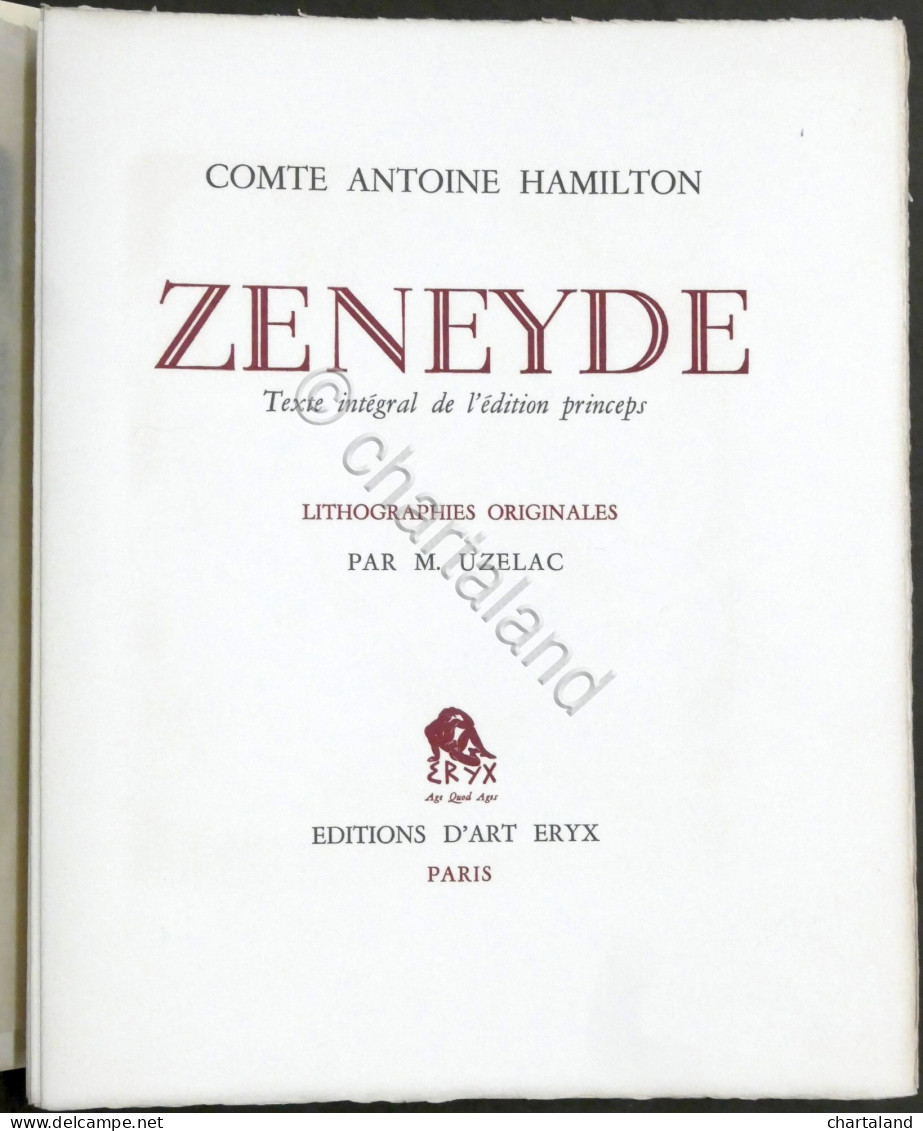 Comte A. Hamilton - Zeneyde - 1954 Edition D’Art Eryx - Litografie Di M. Uzelac - Autres & Non Classés