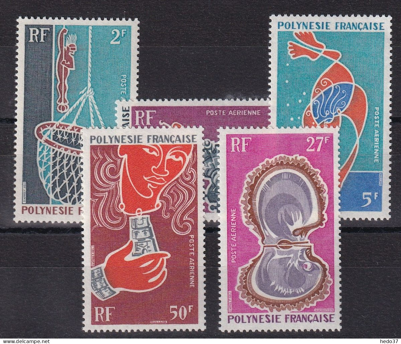 Polynésie Poste Aérienne N°34/38 - Neuf ** Sans Charnière - TB - Unused Stamps