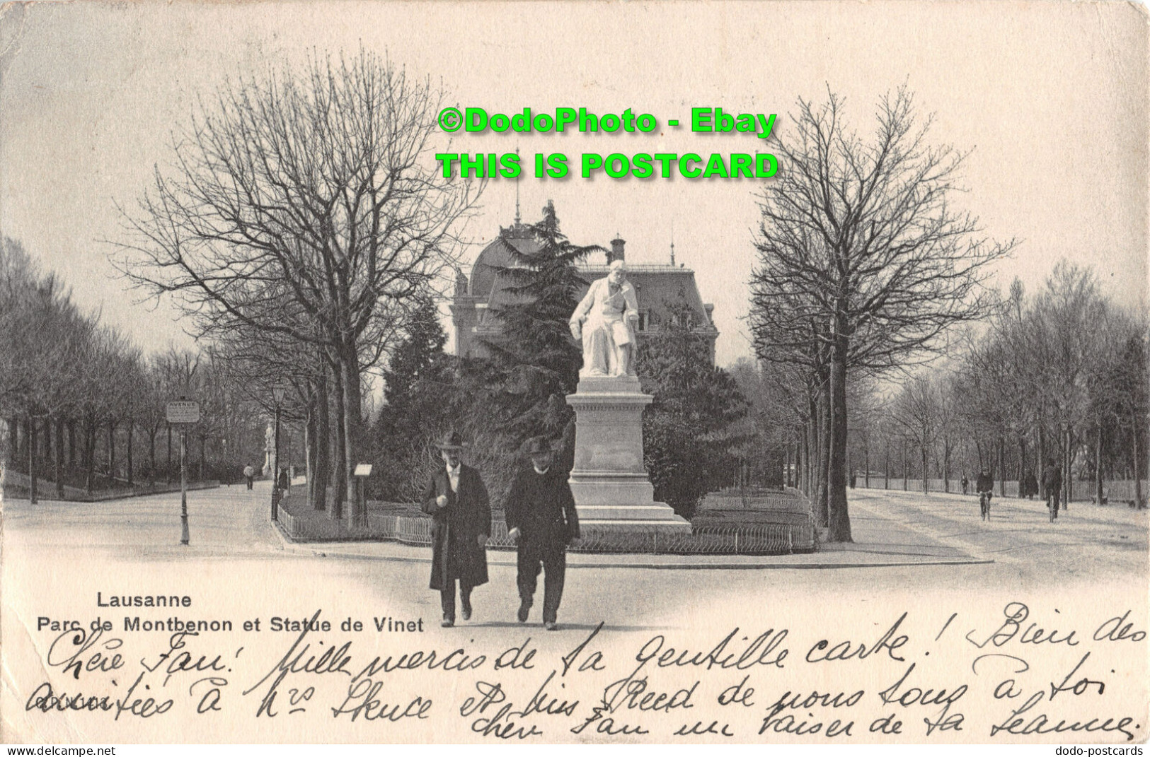 R358913 Lausanne. Parc De Montbenon Et Statue De Vinet. 1904 - Monde