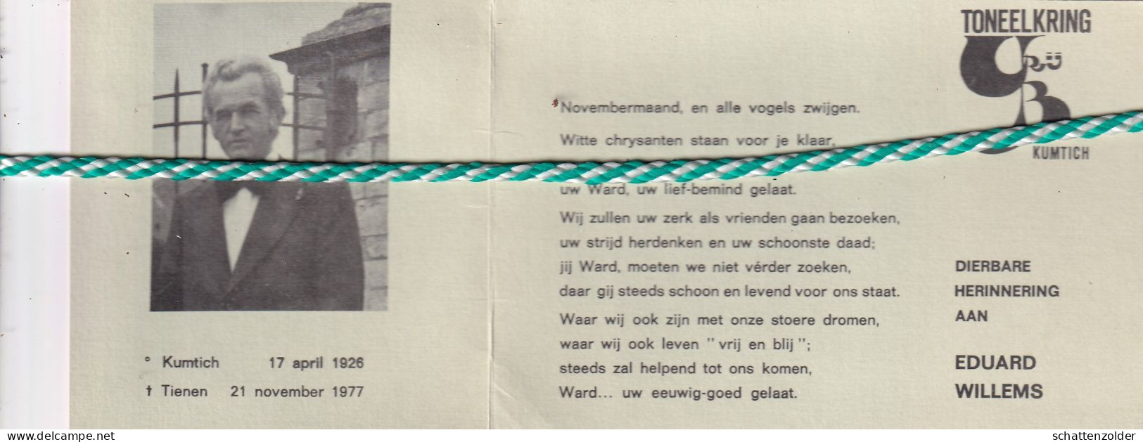 Eduard Willems, Kumtich 1926, Tienen 1977. Foto - Obituary Notices